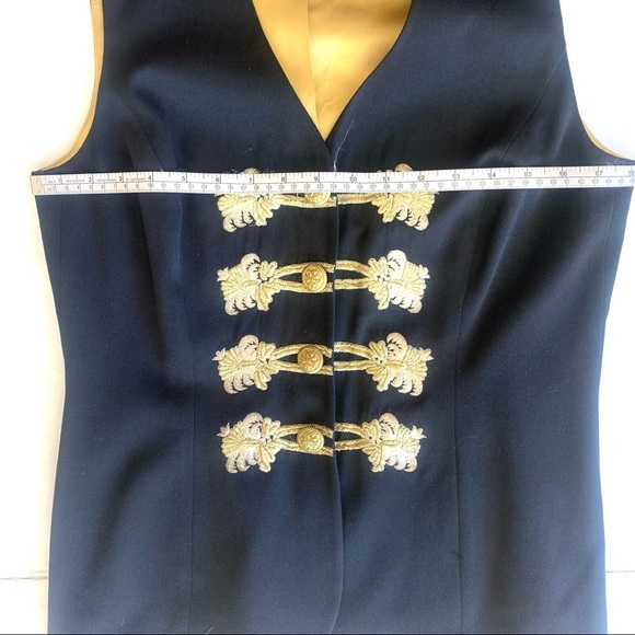 Vintage Escada Laurel Military Vest with gold embellishment embroidered - Picture 7 of 9